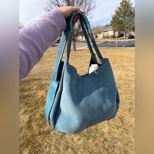 Coach 1941 Suede Blue Bandit Hobo Shoulder Bag #87575